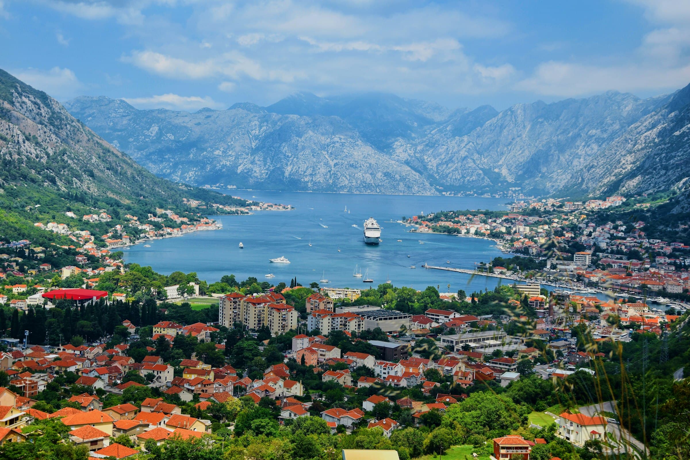 Aerial view of the Bay of Kotor