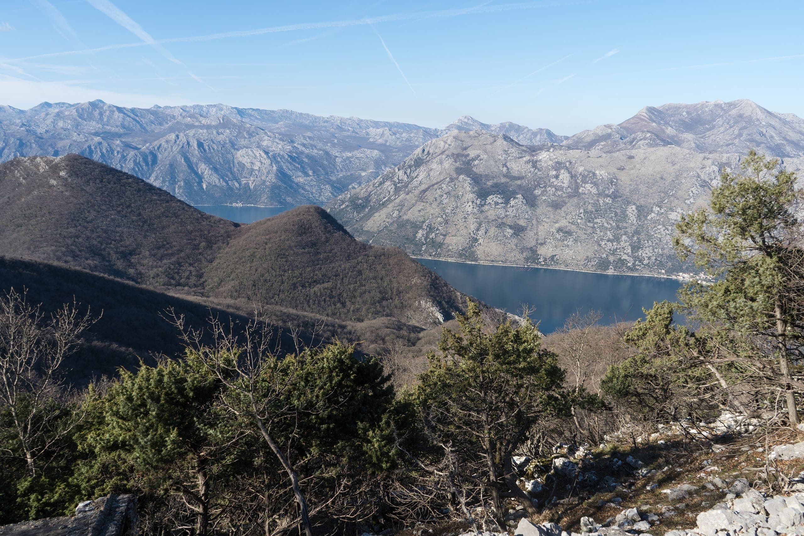 The Bay of Kotor from Vrmac, mountains falling into deep water