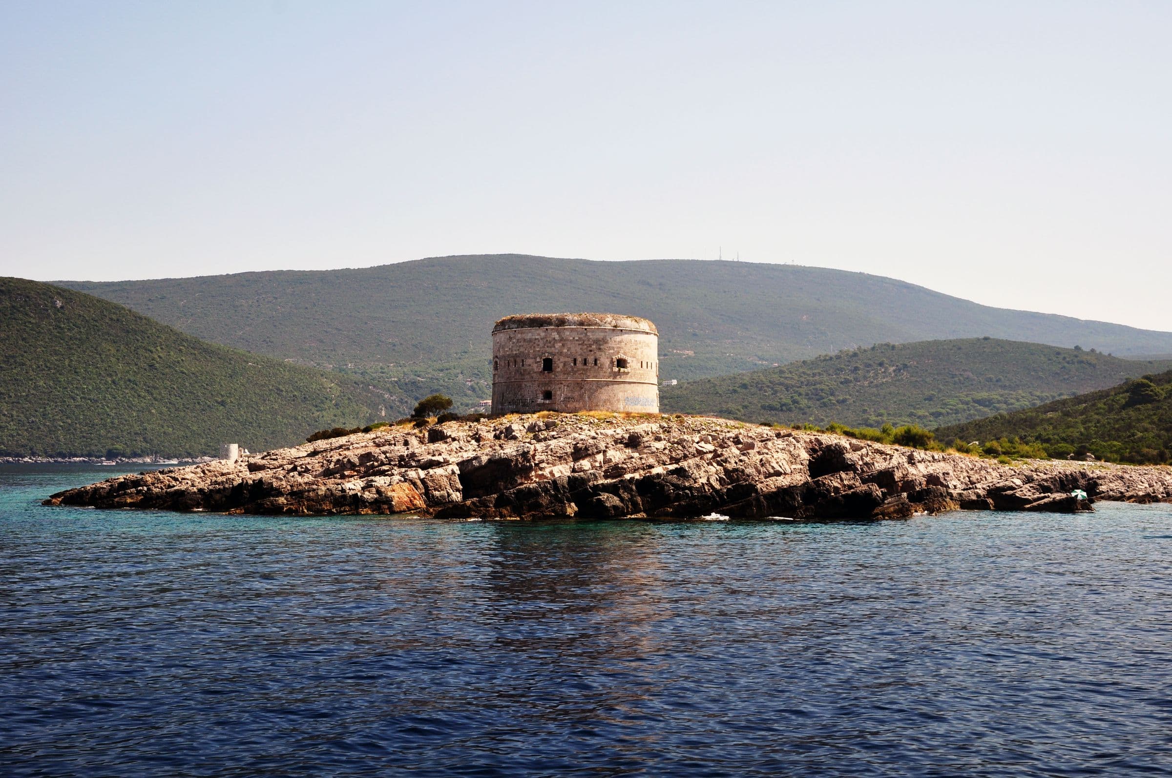 Coastal fortress near Mamula at the entrance to the bay