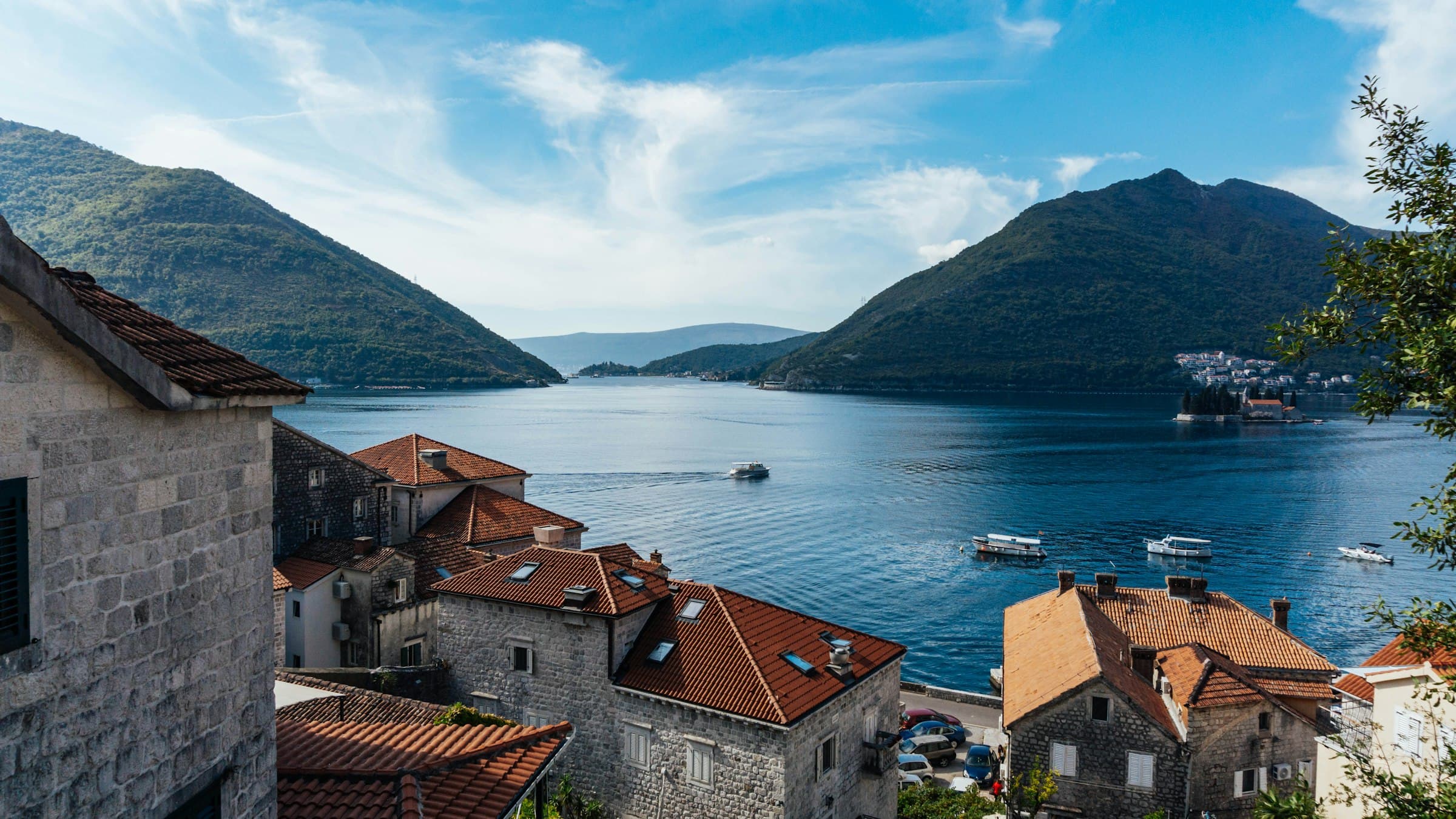 View of Perast from the bay