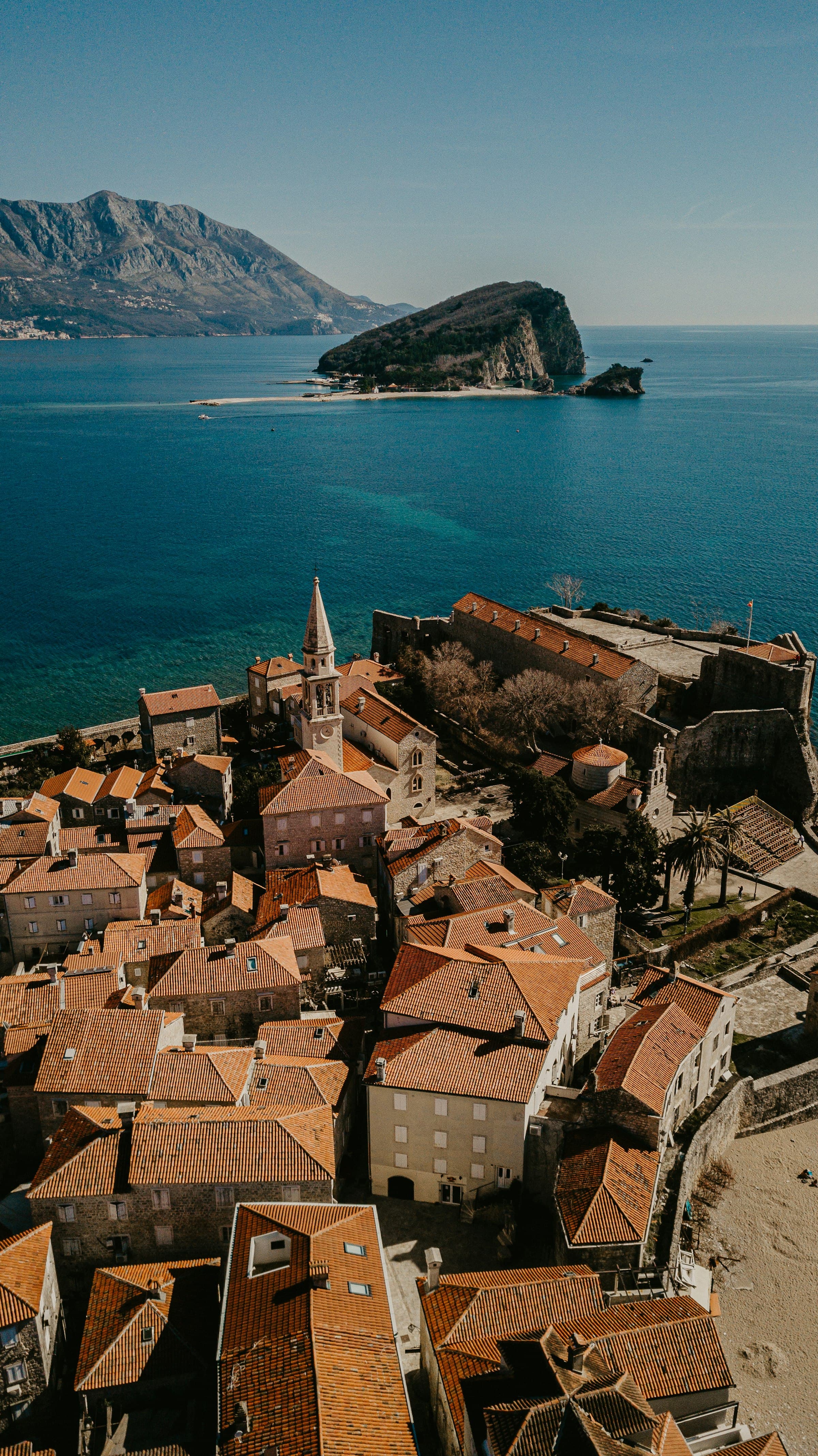 Sveti Stefan at sunset