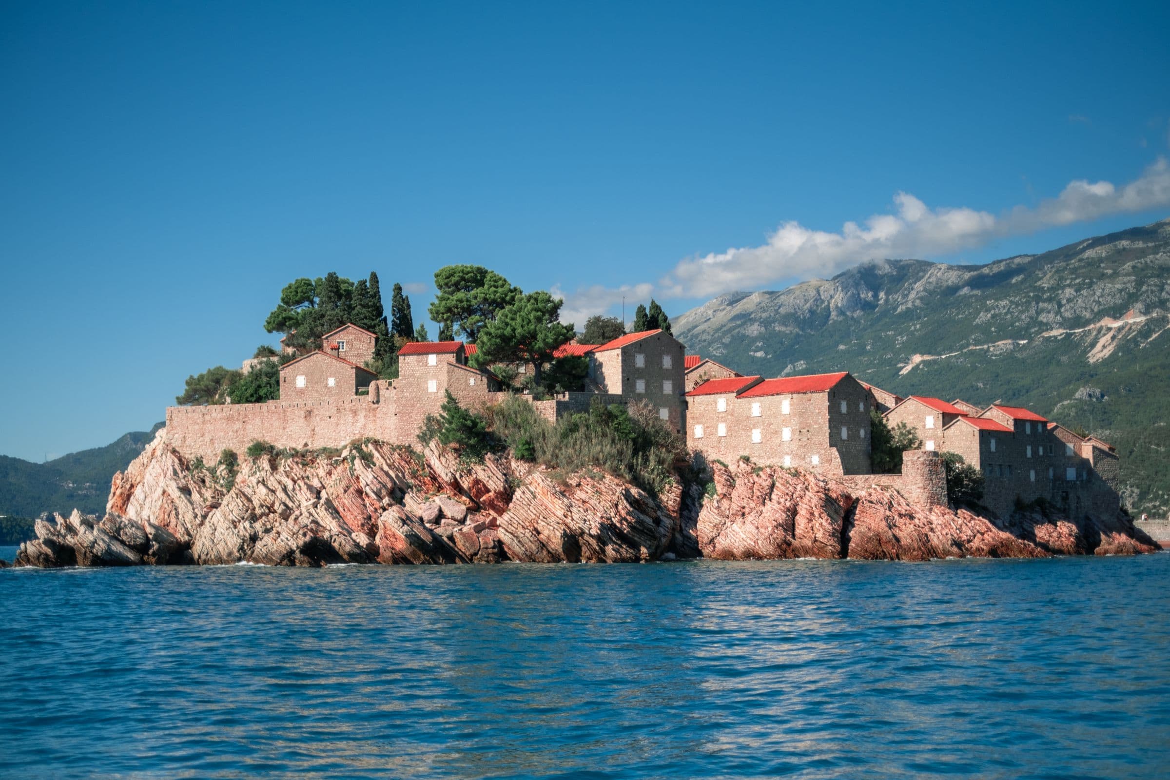 The beach and island of Sveti Stefan